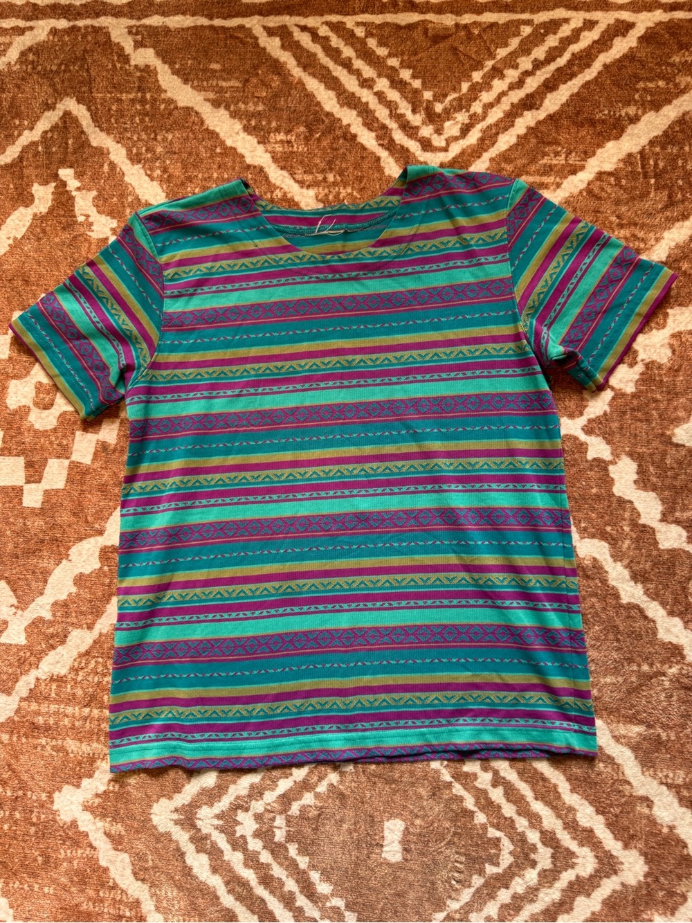 Vintage Jaclyn Smith blue purple stripe southwestern top 1980’s medium